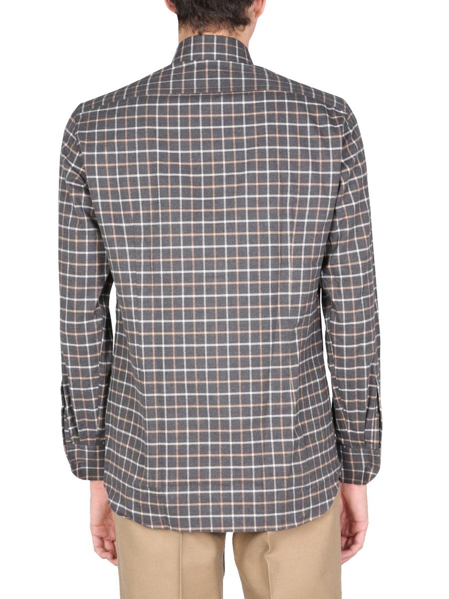 LARDINI CAMICIA "IPALBO" IN COTONE CON MOTIVO A RIGHE E COLLO ALLA FRANCESE
