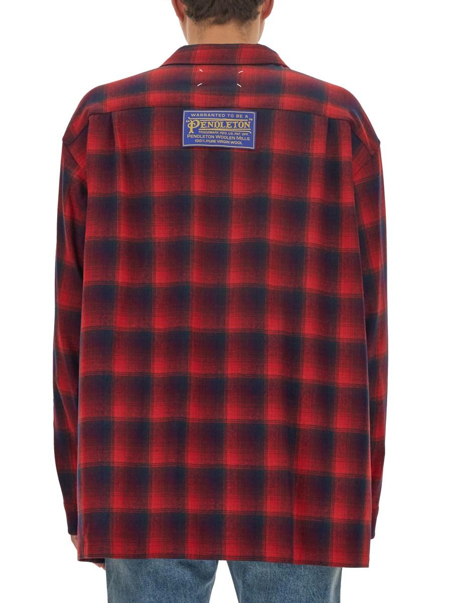 MAISON MARGIELA CAMICIA OVERSIZE A QUADRI PENDLETON IN LANA