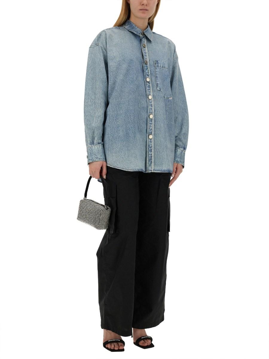 ALEXANDER WANG CAMICIA OVERSIZE FIT IN DENIM DI COTONE