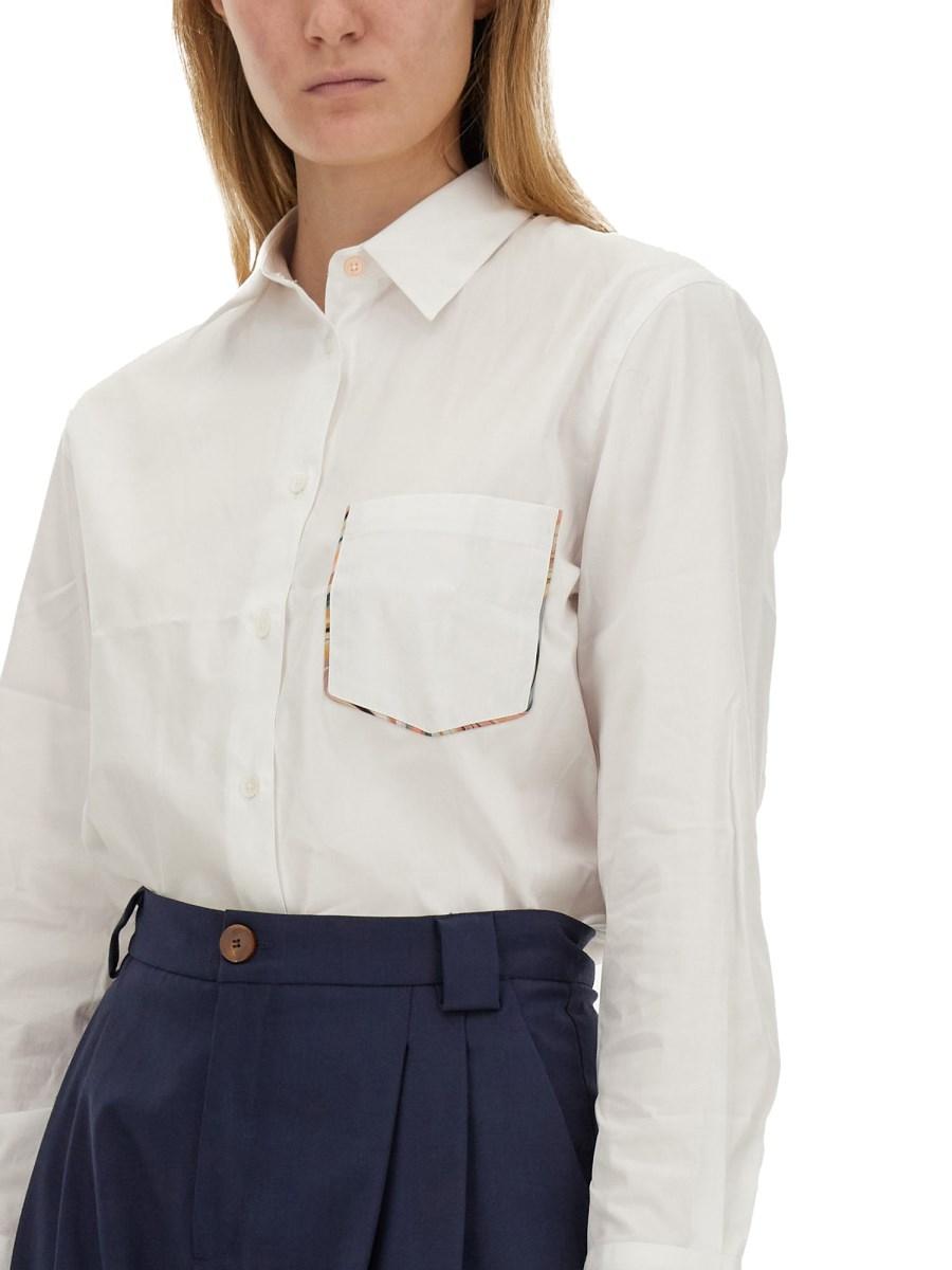 PS BY PAUL SMITH CAMICIA OVERSIZE FIT IN POPELINE DI COTONE