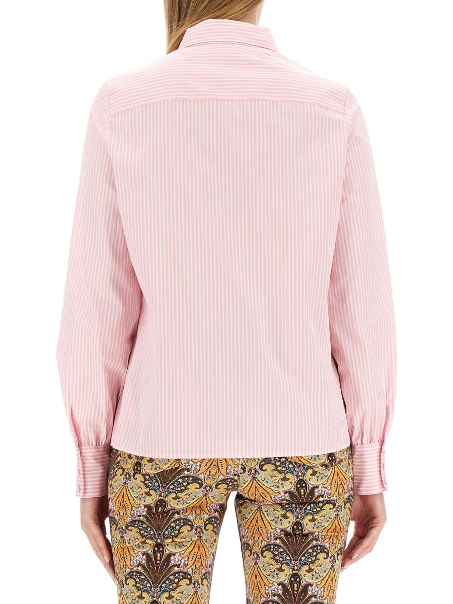 ETRO CAMICIA PEGASO CON MOTIVO RIGA IN POPELINE DI COTONE