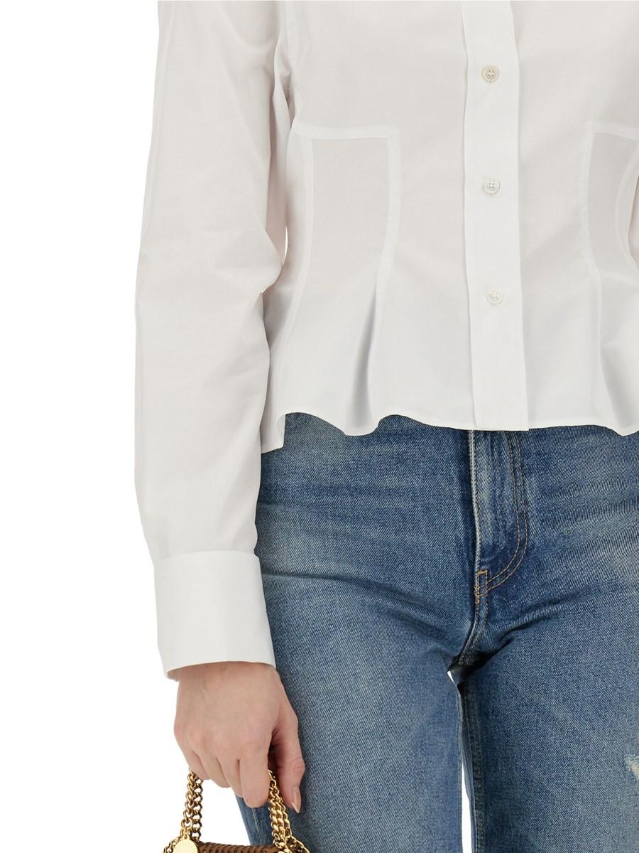 STELLA McCARTNEY CAMICIA PEPLUM IN POPELINE DI COTONE