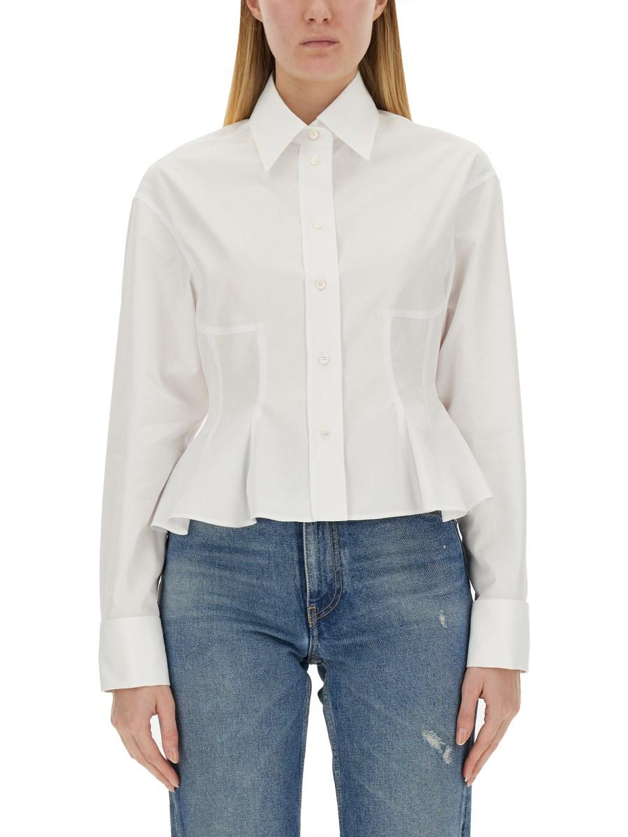 STELLA McCARTNEY CAMICIA PEPLUM IN POPELINE DI COTONE