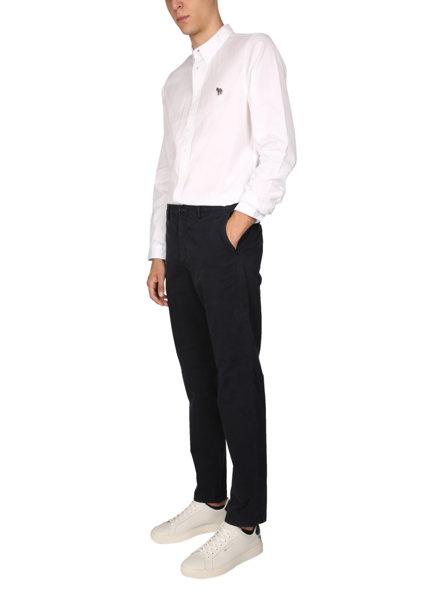 PS BY PAUL SMITH CAMICIA REGULAR FIT IN COTONE CON RICAMO ZEBRA