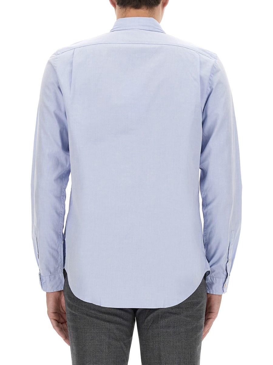 PS BY PAUL SMITH CAMICIA REGULAR FIT IN PIQUE DI COTONE CON PATCH ZEBRA