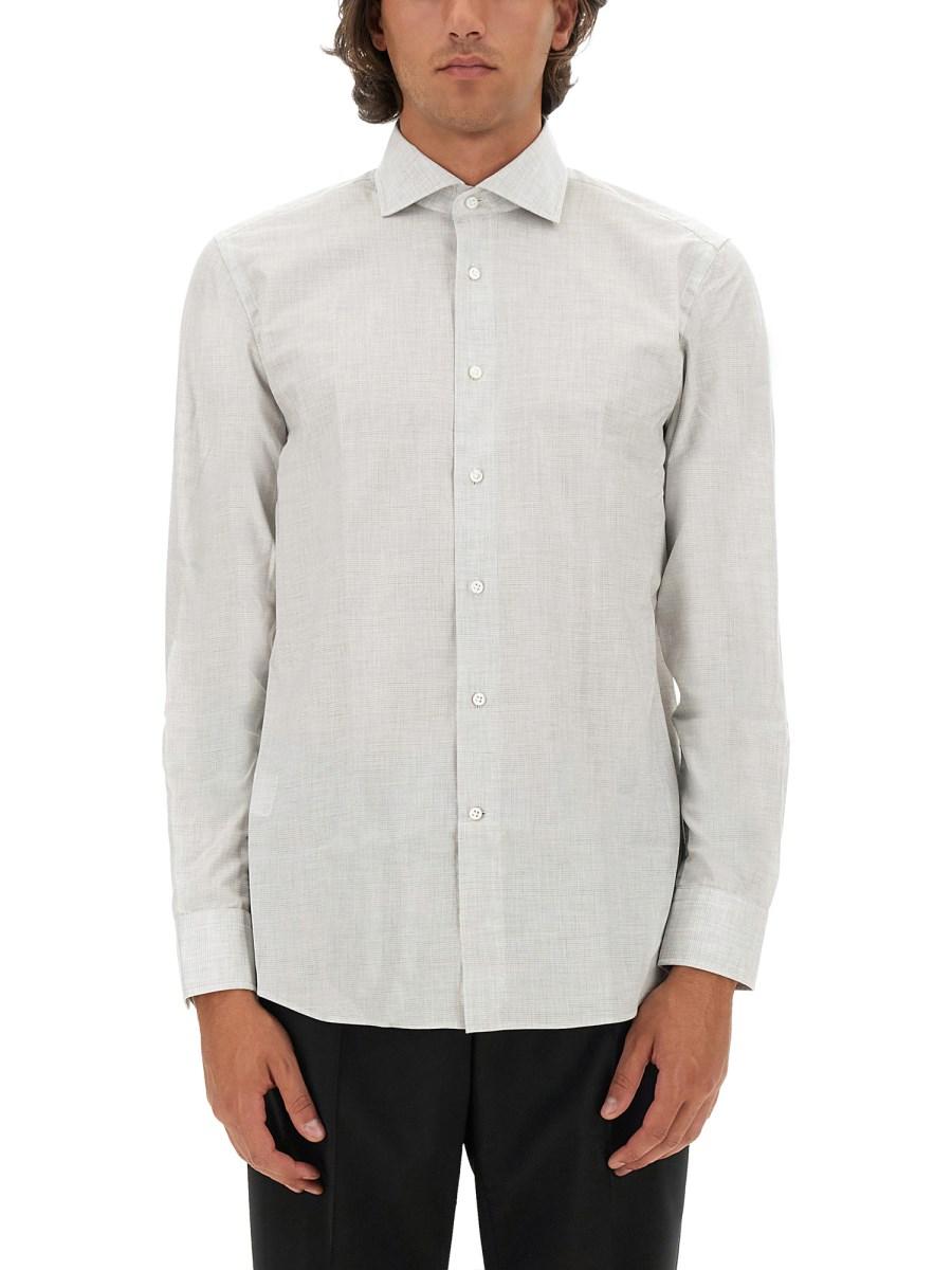 BOSS CAMEL CAMICIA REGULAR FIT IN POPELINE DI COTONE