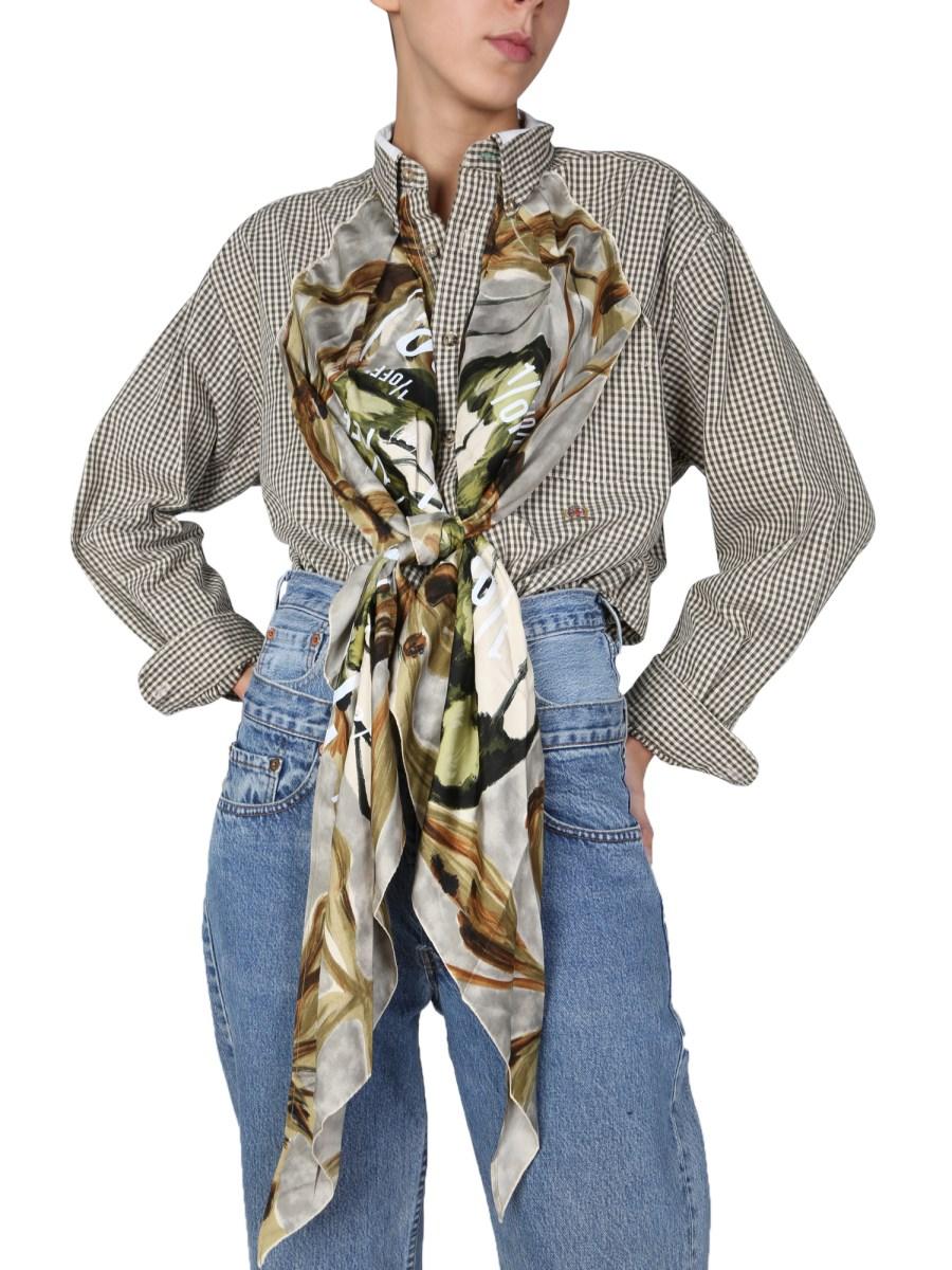 1/OFF CAMICIA REMADE TOMMY HILFIGER IN COTONE CON FOULARD APPLICATO