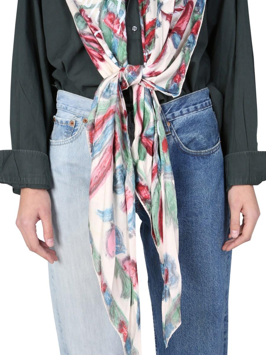 1/OFF CAMICIA REMADE TOMMY HILFIGER IN COTONE CON FOULARD APPLICATO