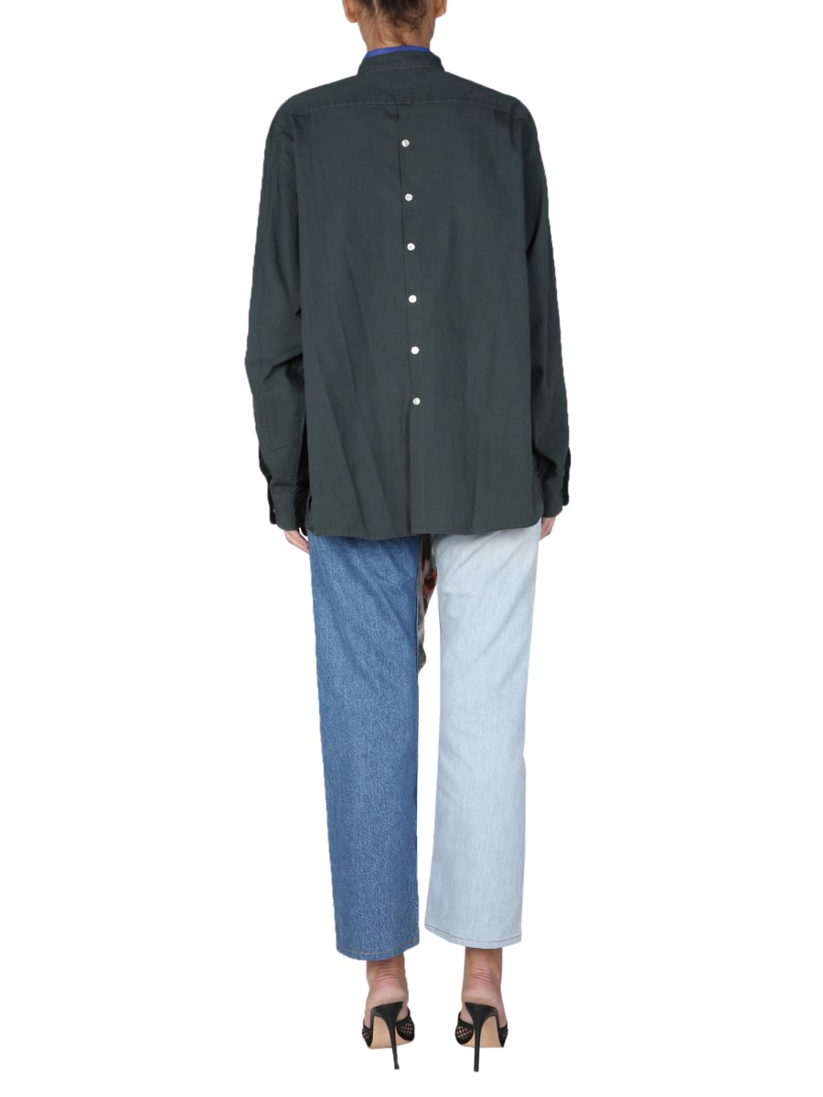 1/OFF CAMICIA REMADE TOMMY HILFIGER IN COTONE CON FOULARD APPLICATO