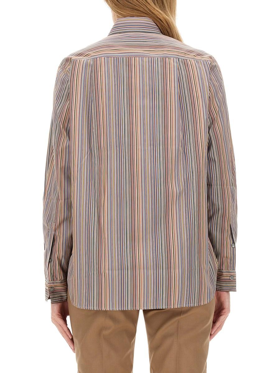 PAUL SMITH CAMICIA SIGNATURE STRIPE IN POPELINE DI COTONE