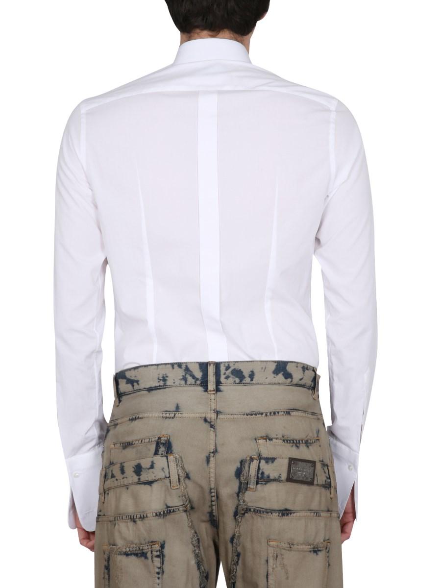 DOLCE & GABBANA CAMICIA TUXEDO GOLD POPELINE DI COTONE