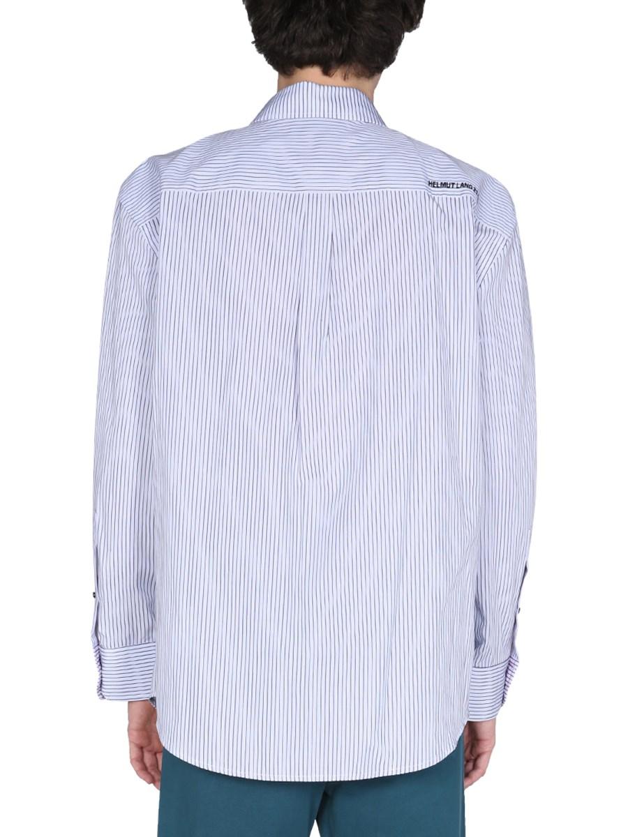 HELMUT LANG CAMICIA TWIN STRIPE IN POPELINE DI COTONE