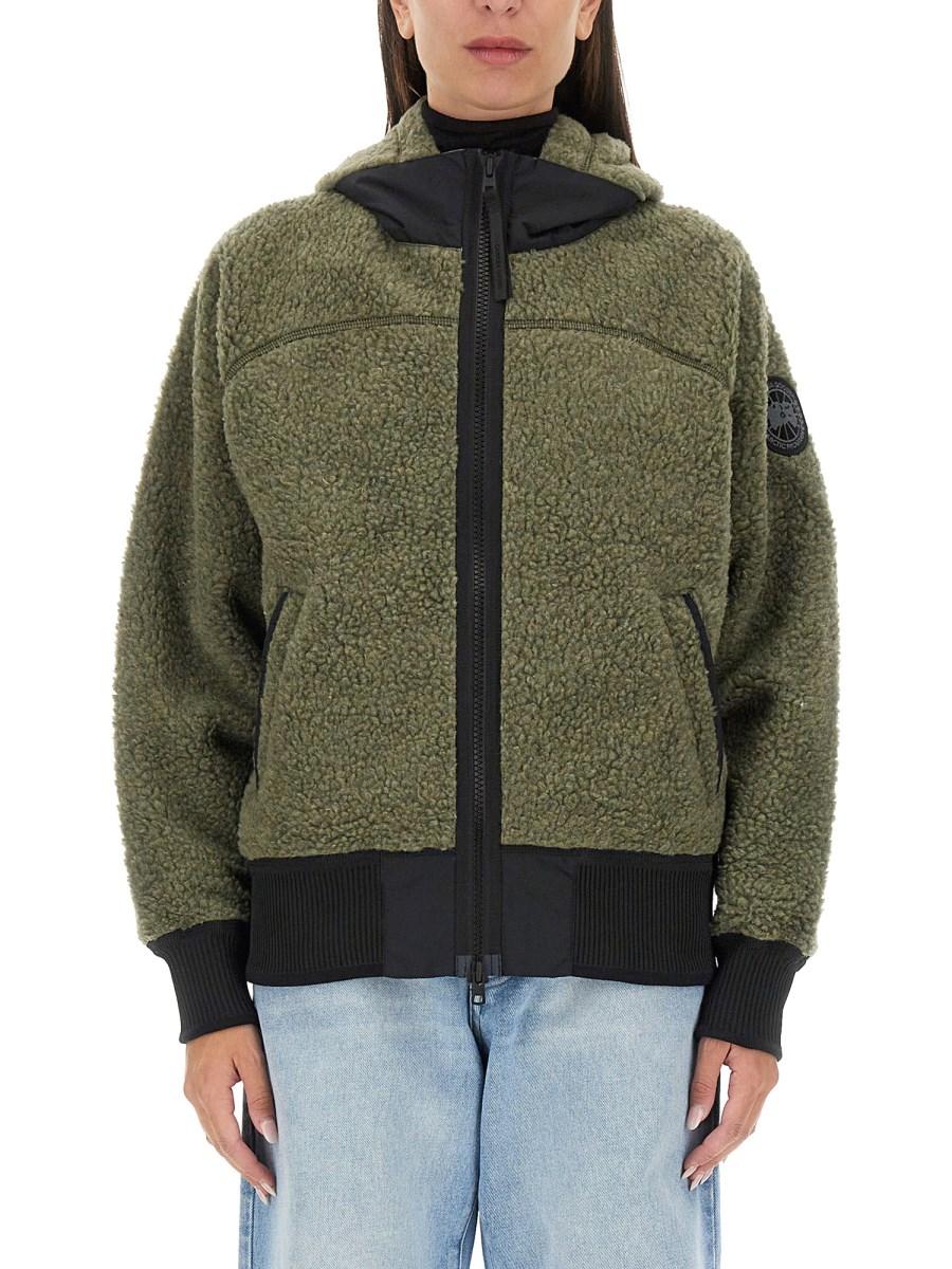 CANADA GOOSE FELPA IN MISTO LANA CON LOGO