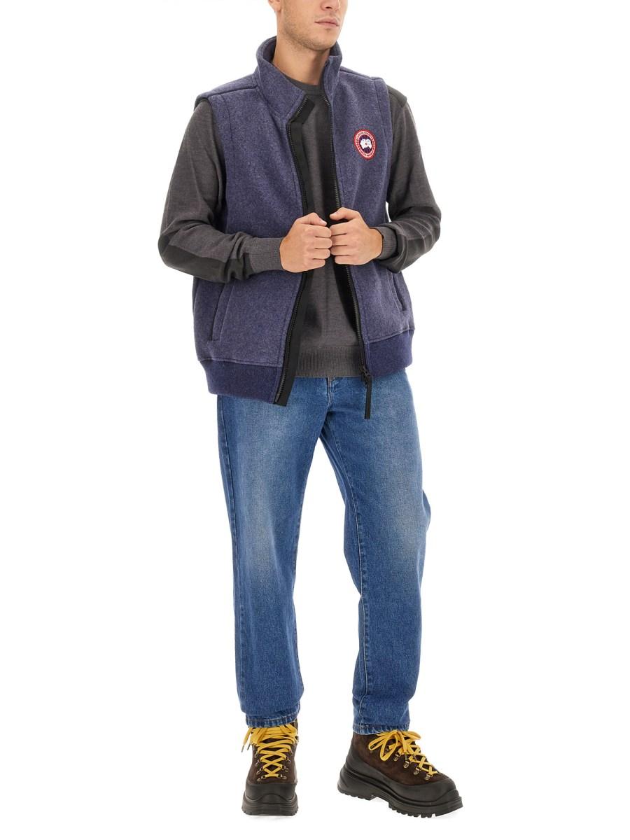 CANADA GOOSE GILET IN LANA CON LOGO
