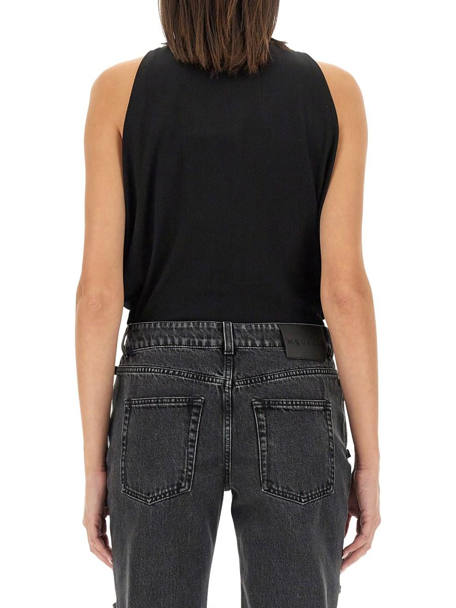 ALEXANDER McQUEEN CANOTTA A COSTE IN JERSEY DI COTONE