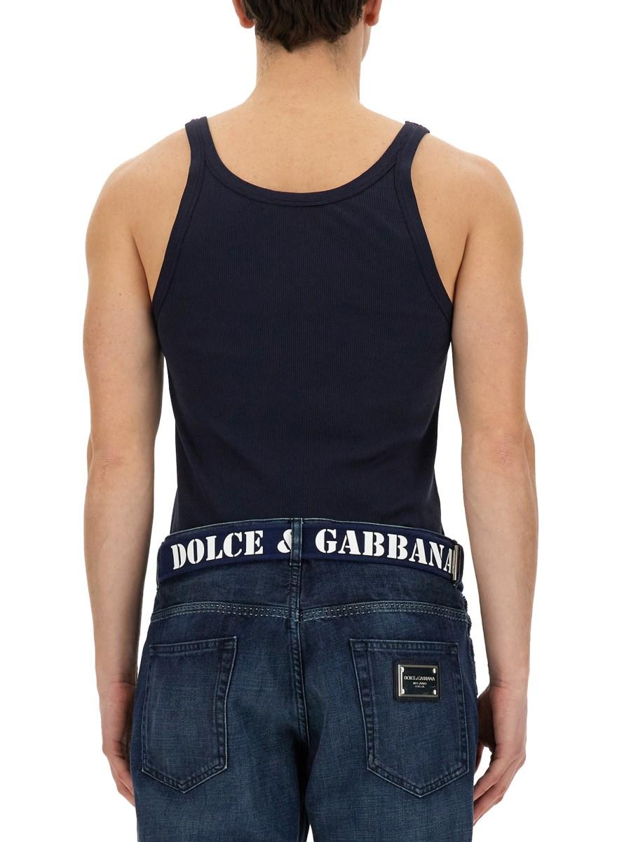 DOLCE & GABBANA CANOTTA A COSTINE IN JERSEY DI COTONE