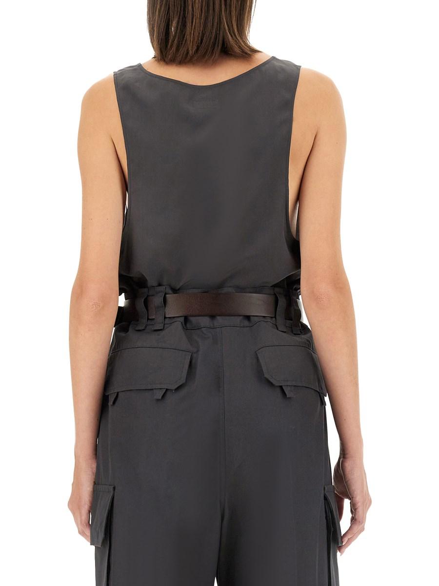 SAINT LAURENT CANOTTA "HENLEY" IN SETA CRÊPE DE CHINE