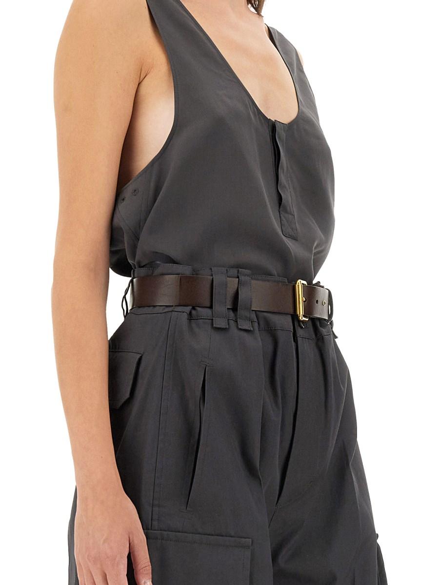 SAINT LAURENT CANOTTA "HENLEY" IN SETA CRÊPE DE CHINE