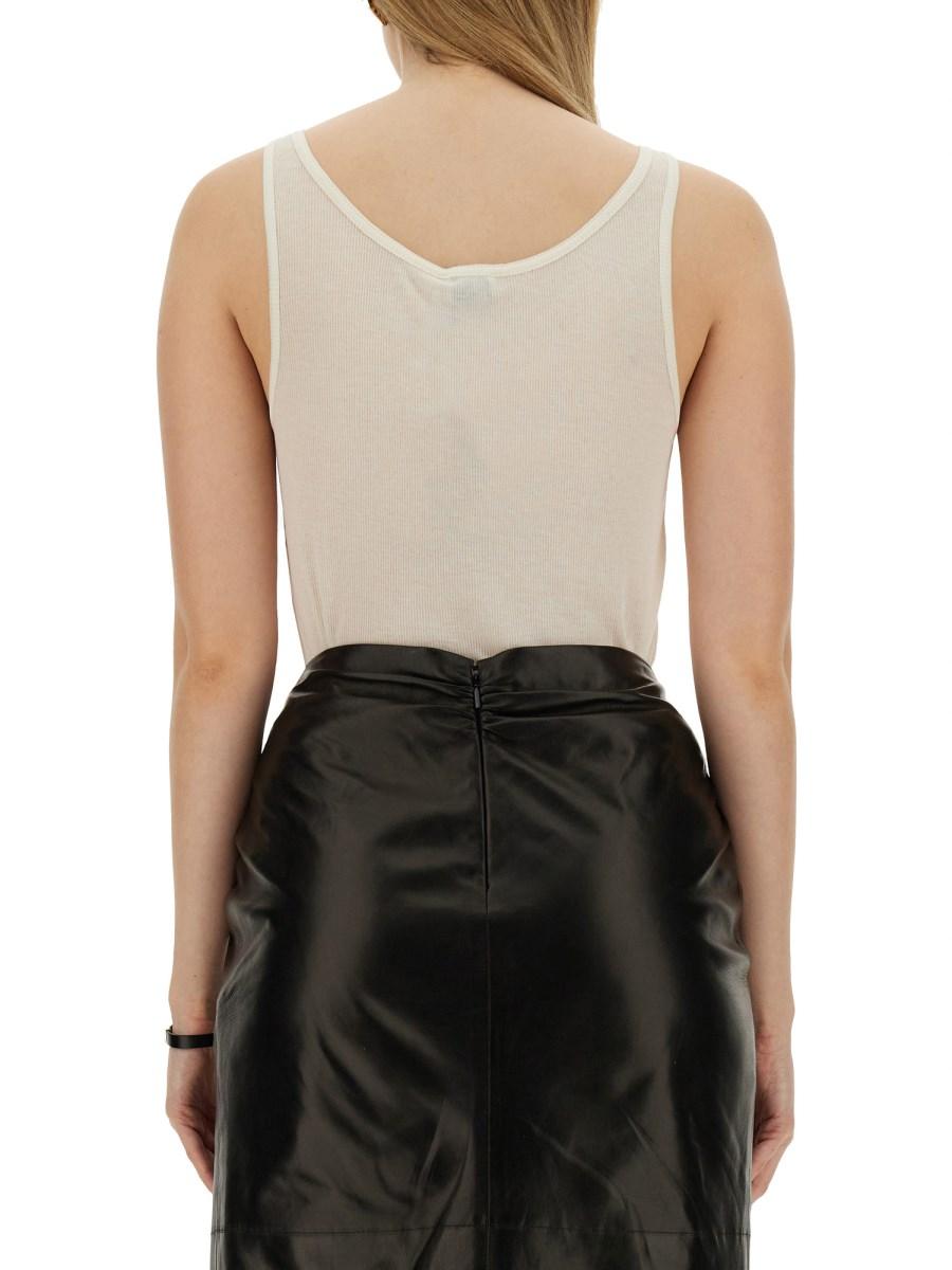 SAINT LAURENT CANOTTA SEMI-TRASPARENTE IN MISTO COTONE