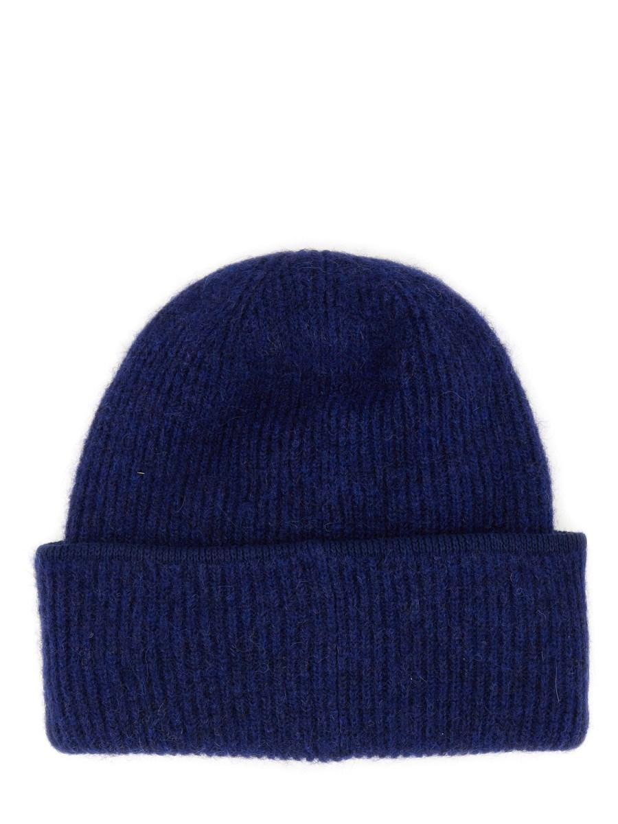 JACQUEMUS CAPPELLO BEANIE IN ALPACA CON LOGO IN GROSGRAIN