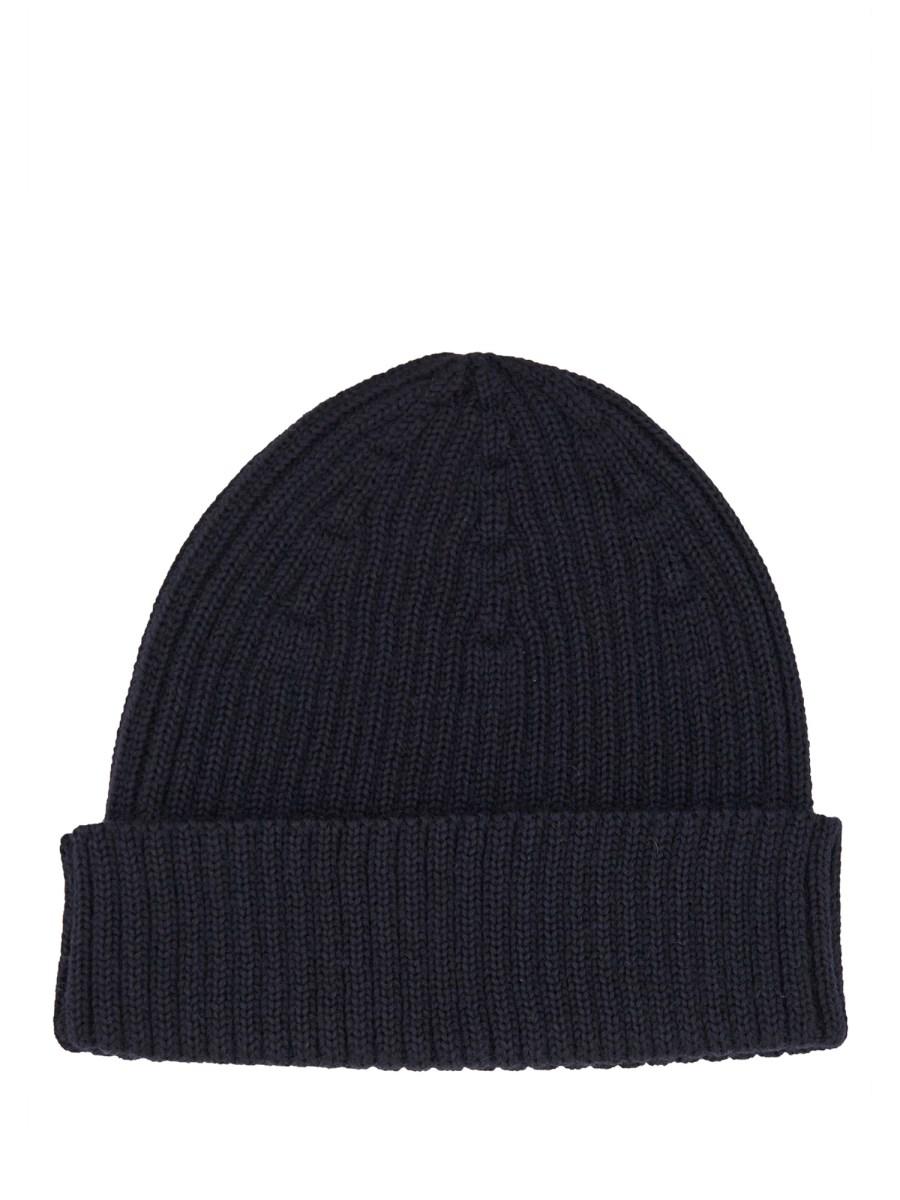 MAISON KITSUNÉ CAPPELLO BEANIE IN LANA A COSTE CON FOX HEAD