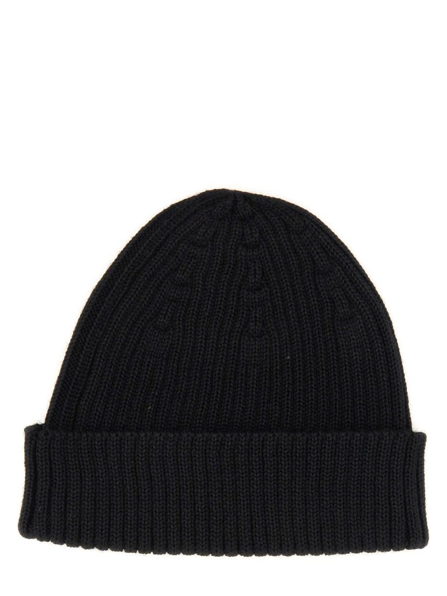 MAISON KITSUNÉ CAPPELLO BEANIE IN LANA A COSTE CON FOX HEAD