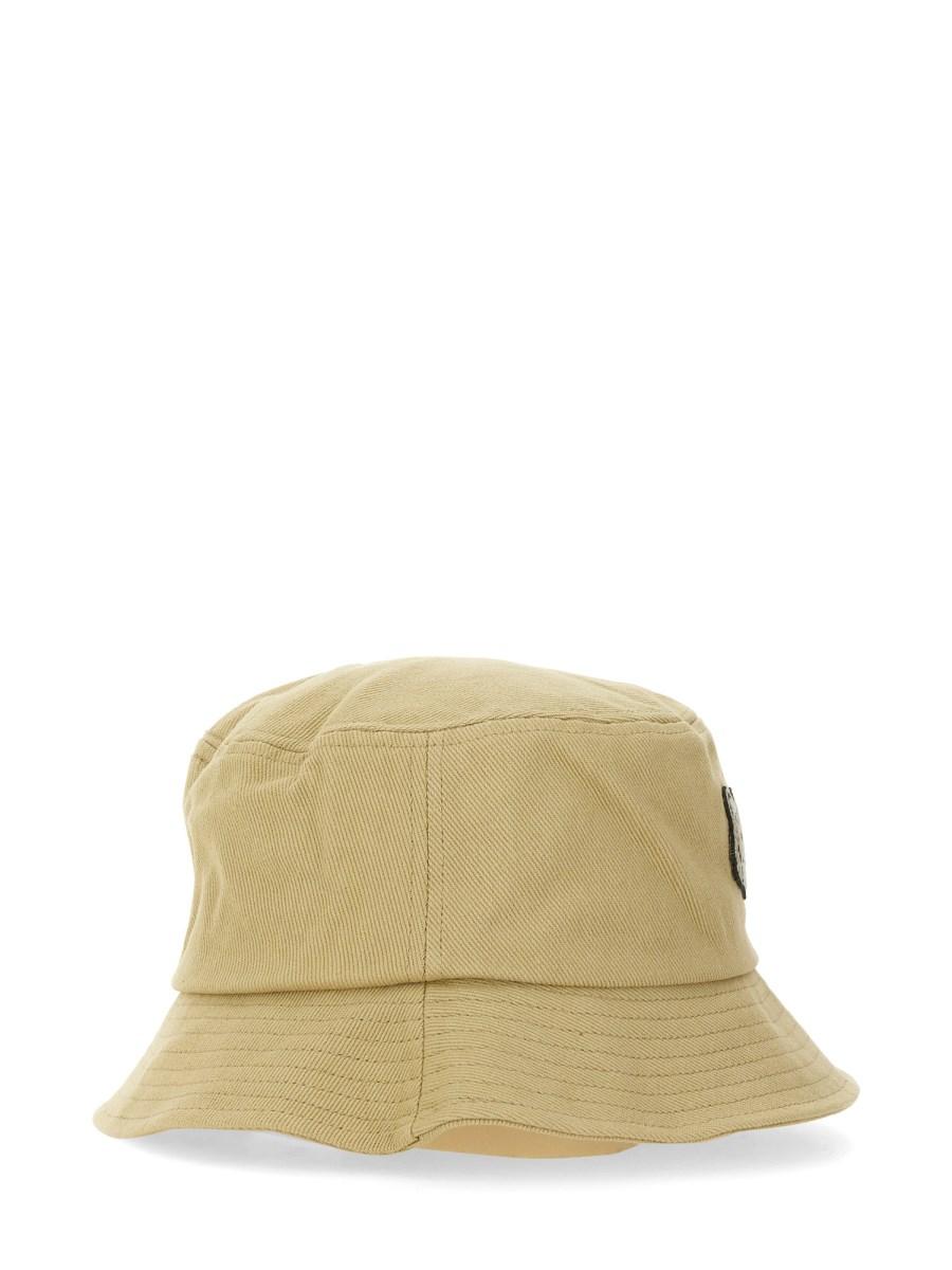 MAISON KITSUNÉ CAPPELLO BUCKET IN COTONE CON PATCH FOX
