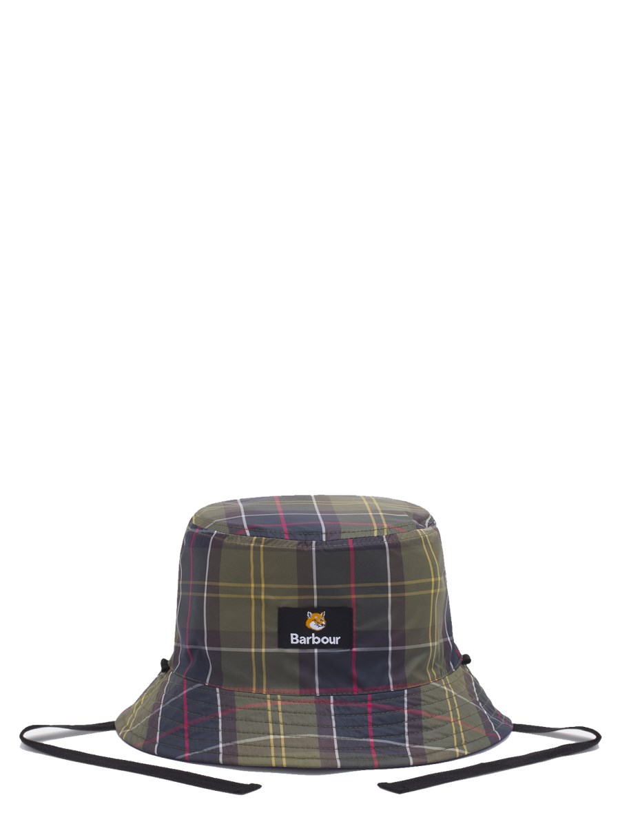 MAISON KITSUNÉ X BARBOUR CAPPELLO BUCKET REVERSIBLE IN COTONE