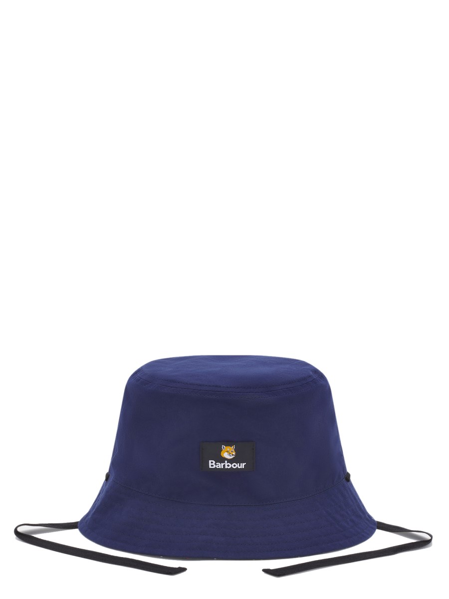 MAISON KITSUNÉ X BARBOUR CAPPELLO BUCKET REVERSIBLE IN COTONE