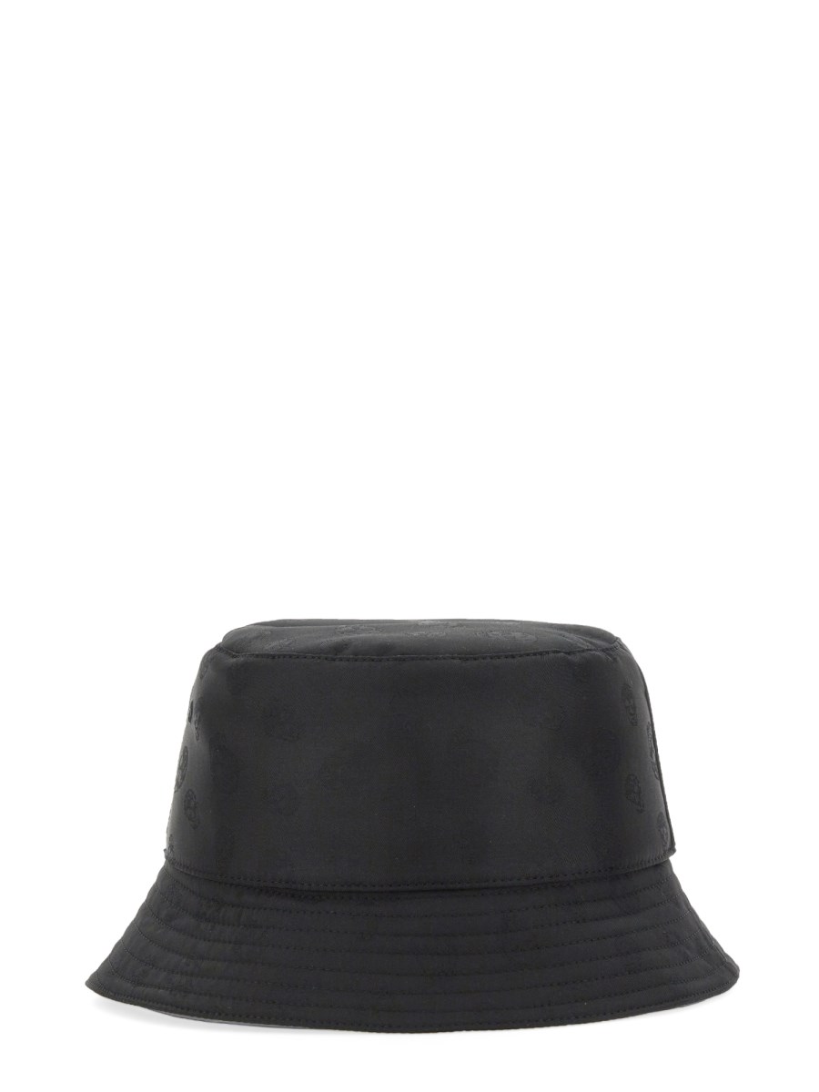 ALEXANDER McQUEEN CAPPELLO BUCKET SKULL IN MISTO SETA