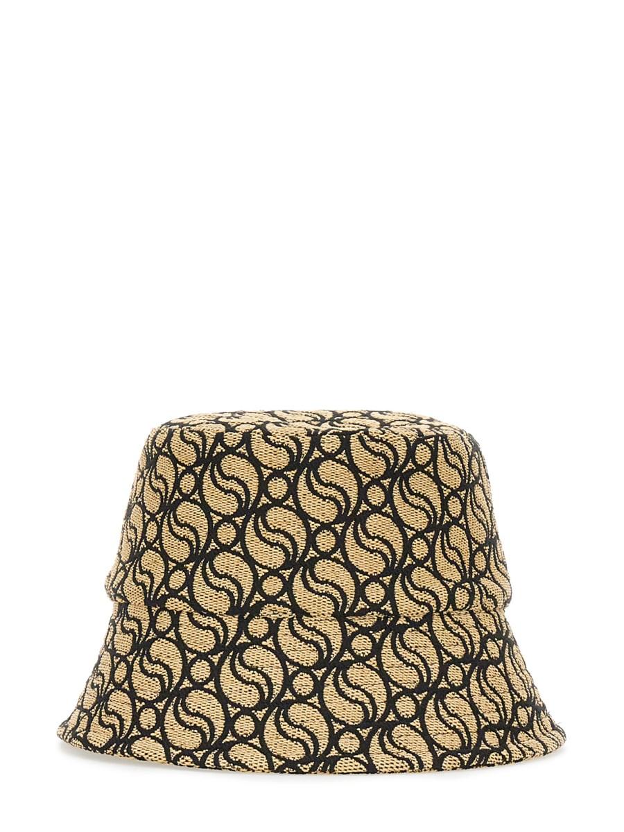 STELLA McCARTNEY CAPPELLO CON LOGO MONOGRAM IN RAFIA