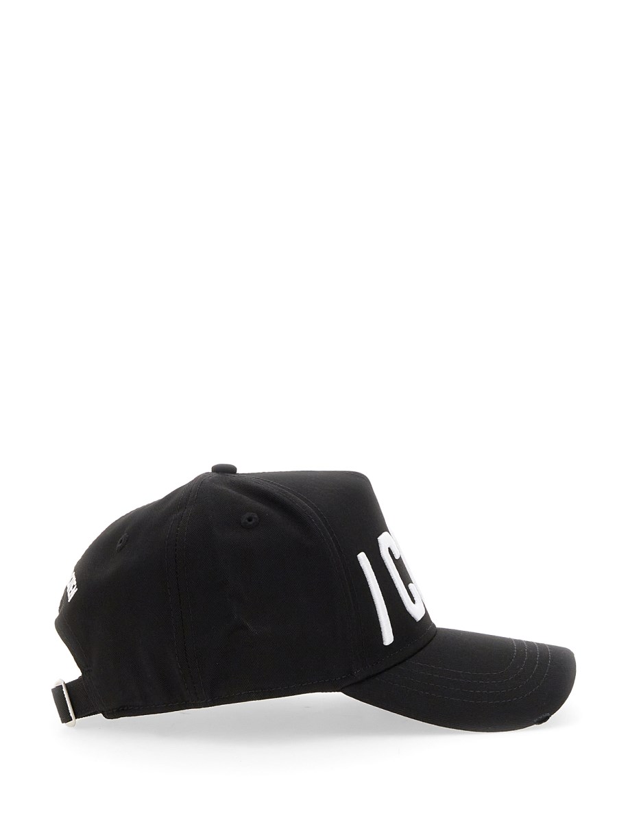 DSQUARED CAPPELLO DA BASEBALL IN COTONE CON LOGO ICON