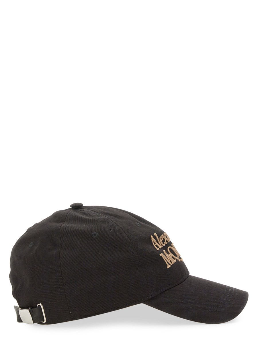 ALEXANDER McQUEEN CAPPELLO DA BASEBALL IN COTONE CON RICAMO LOGO