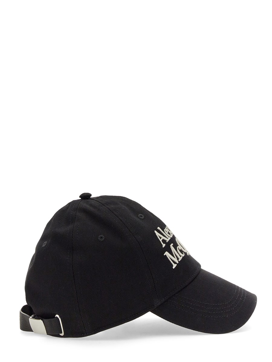 ALEXANDER McQUEEN CAPPELLO DA BASEBALL IN COTONE CON RICAMO LOGO