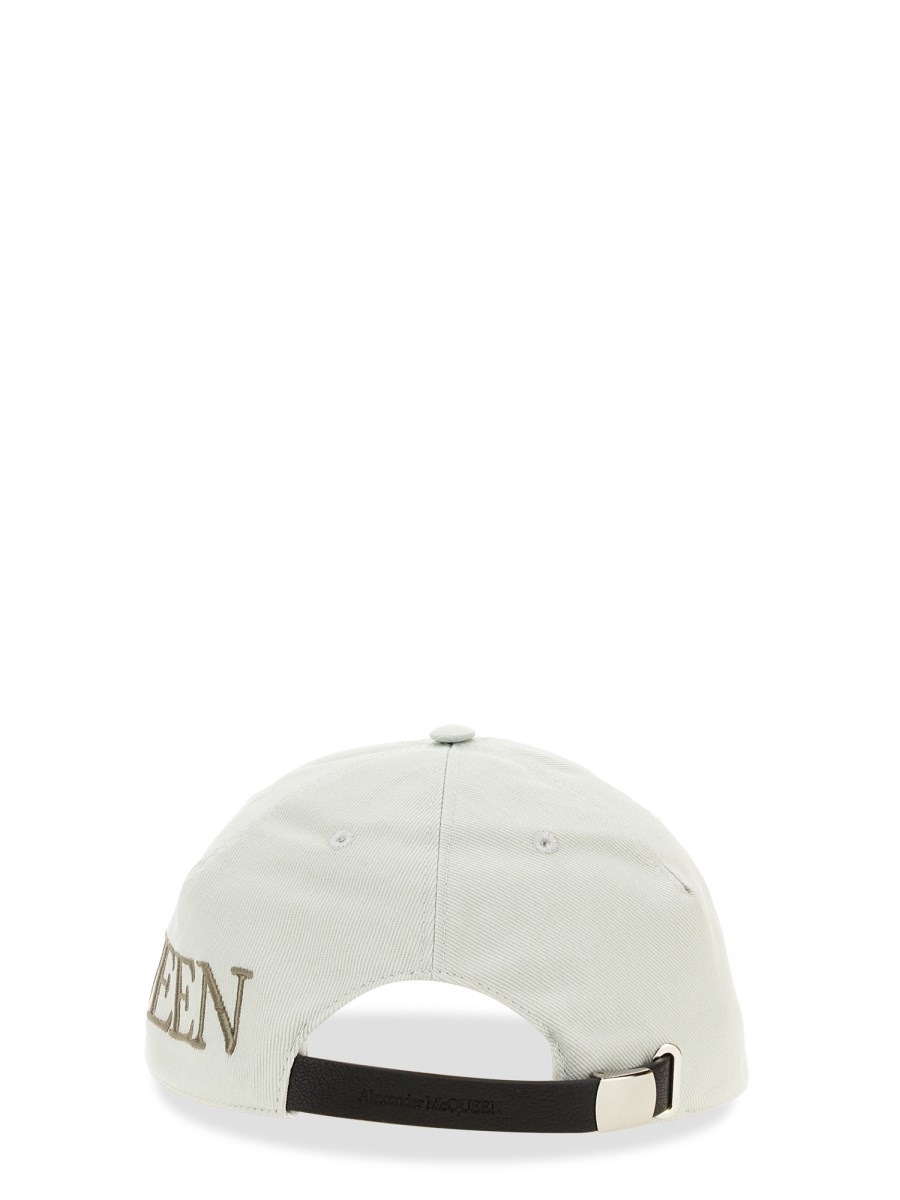 ALEXANDER McQUEEN CAPPELLO DA BASEBALL IN TELA DI COTONE CON LOGO RICAMATO