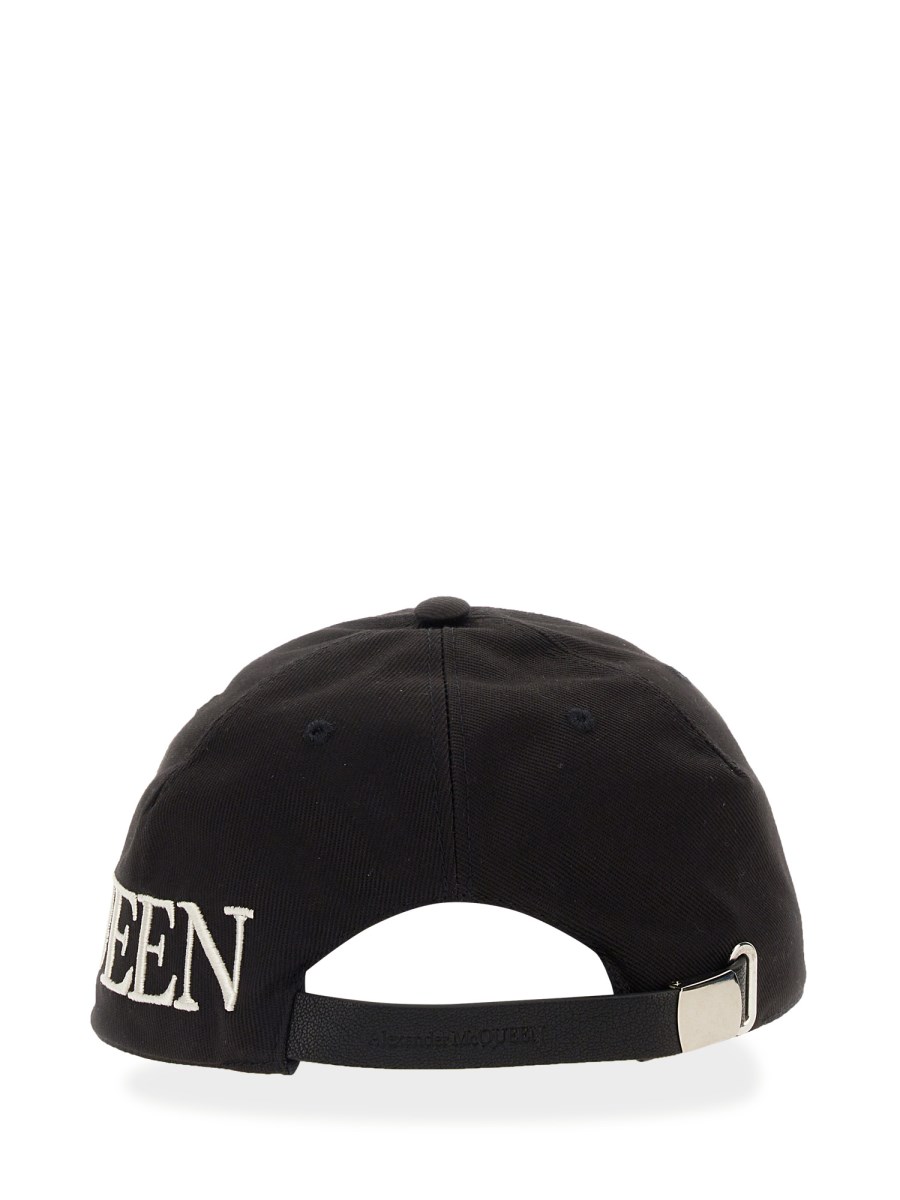 ALEXANDER McQUEEN CAPPELLO DA BASEBALL IN TELA DI COTONE CON LOGO RICAMATO