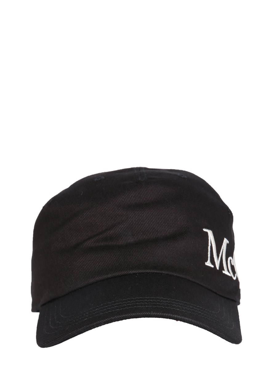 ALEXANDER McQUEEN CAPPELLO DA BASEBALL IN TELA DI COTONE CON LOGO RICAMATO