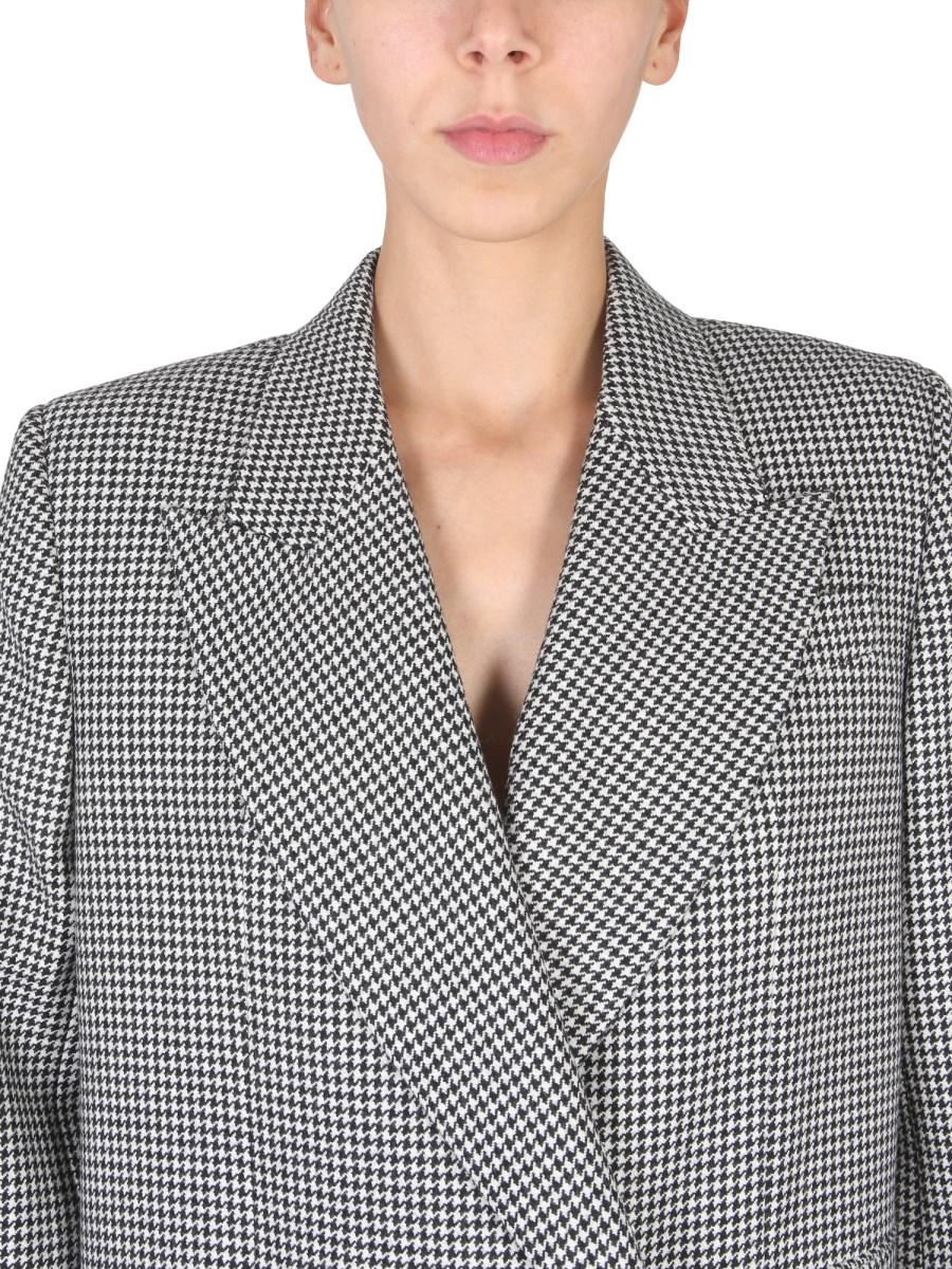 ALEXANDER McQUEEN CAPPOTTO DOPPIOPETTO IN LANA CON ORLO ASIMMETRICO
