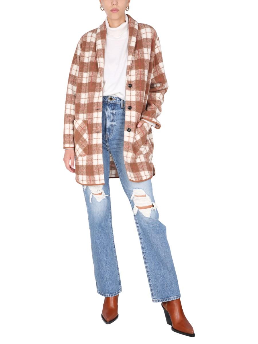 WOOLRICH CAPPOTTO GENTRY IN MISTO LANA CON MOTIVO A QUADRI