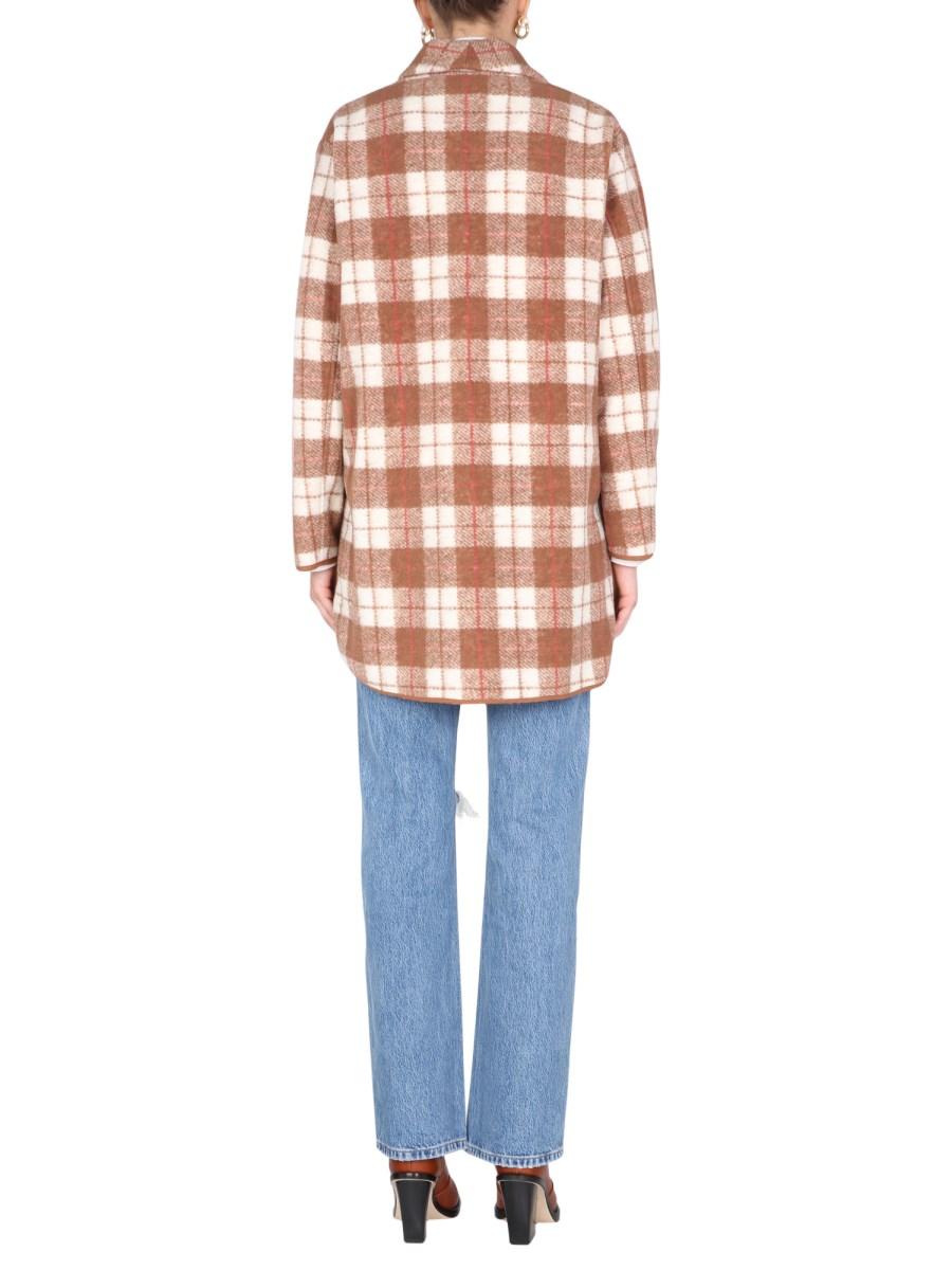 WOOLRICH CAPPOTTO GENTRY IN MISTO LANA CON MOTIVO A QUADRI