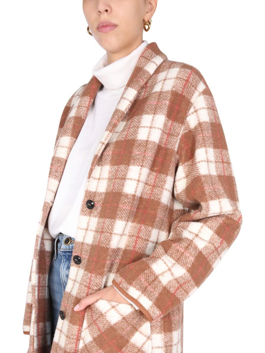 WOOLRICH CAPPOTTO GENTRY IN MISTO LANA CON MOTIVO A QUADRI