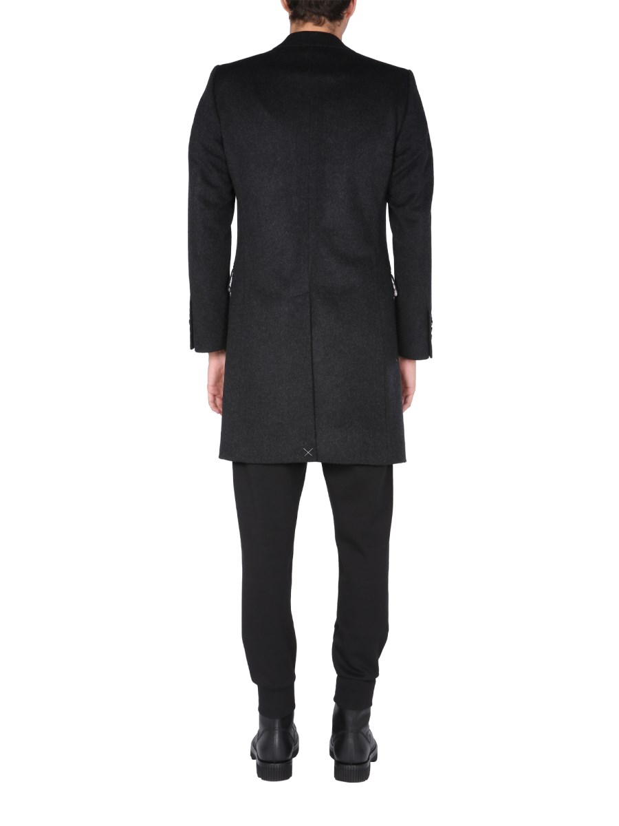 DOLCE & GABBANA CAPPOTTO MONOPETTO IN VELOURS DI LANA E CASHMERE