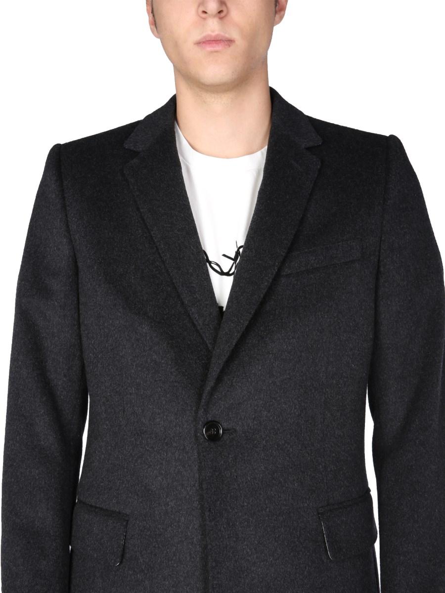 DOLCE & GABBANA CAPPOTTO MONOPETTO IN VELOURS DI LANA E CASHMERE