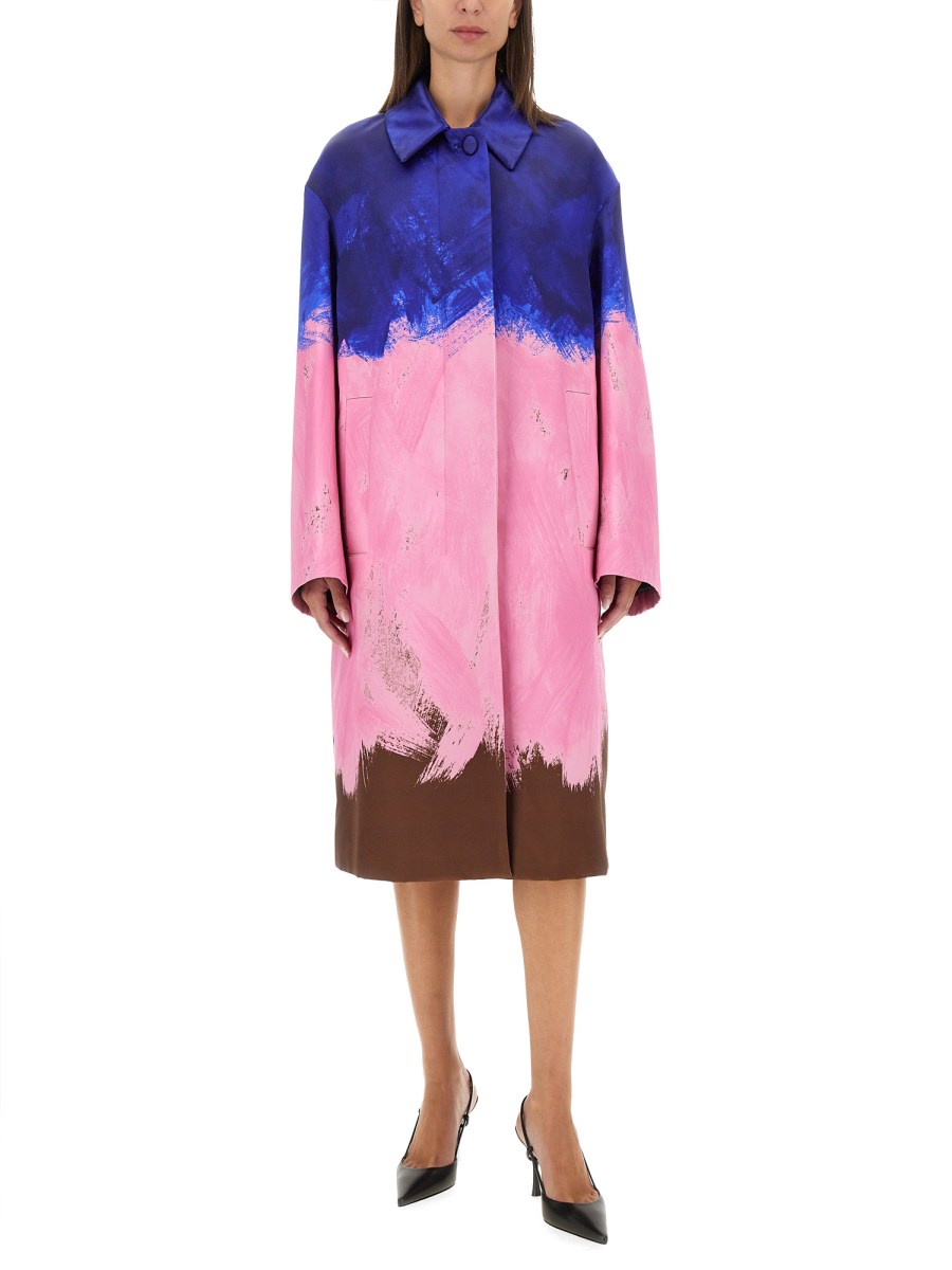 DRIES VAN NOTEN CAPPOTTO OVERSIZE IN DUCHESSE DI SETA E COTONE