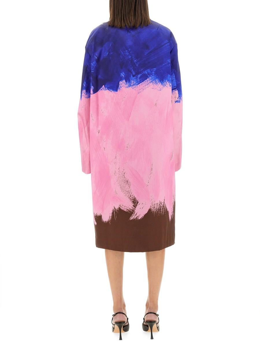 DRIES VAN NOTEN CAPPOTTO OVERSIZE IN DUCHESSE DI SETA E COTONE