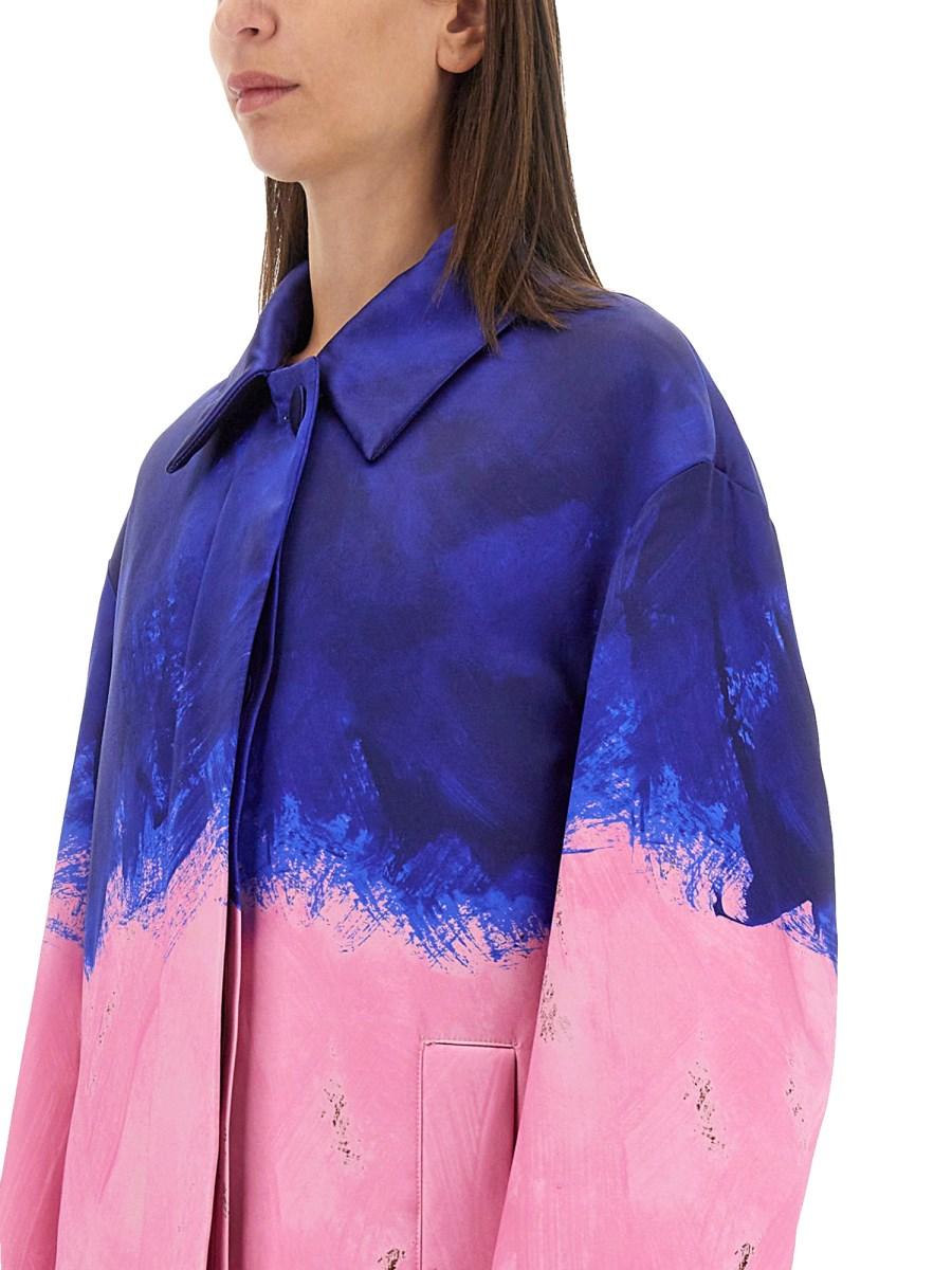 DRIES VAN NOTEN CAPPOTTO OVERSIZE IN DUCHESSE DI SETA E COTONE