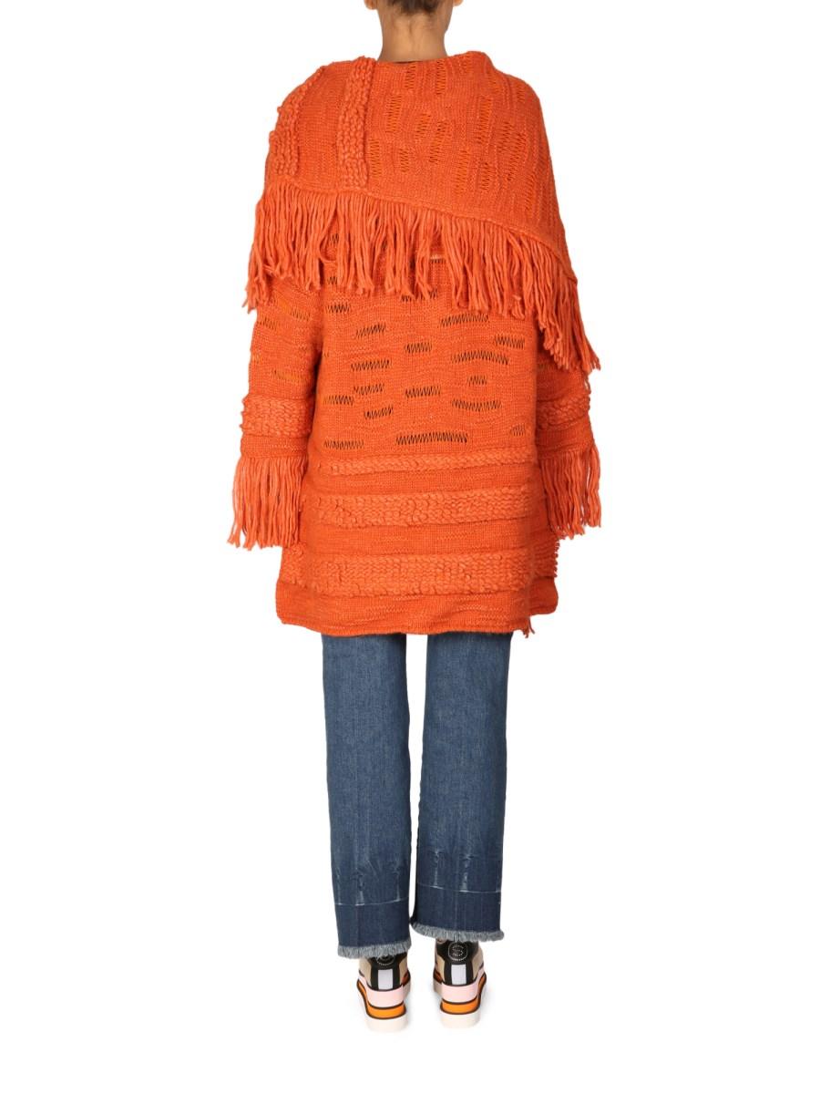STELLA McCARTNEY CAPPOTTO TESTURIZZATO IN MAGLIA DI LANA