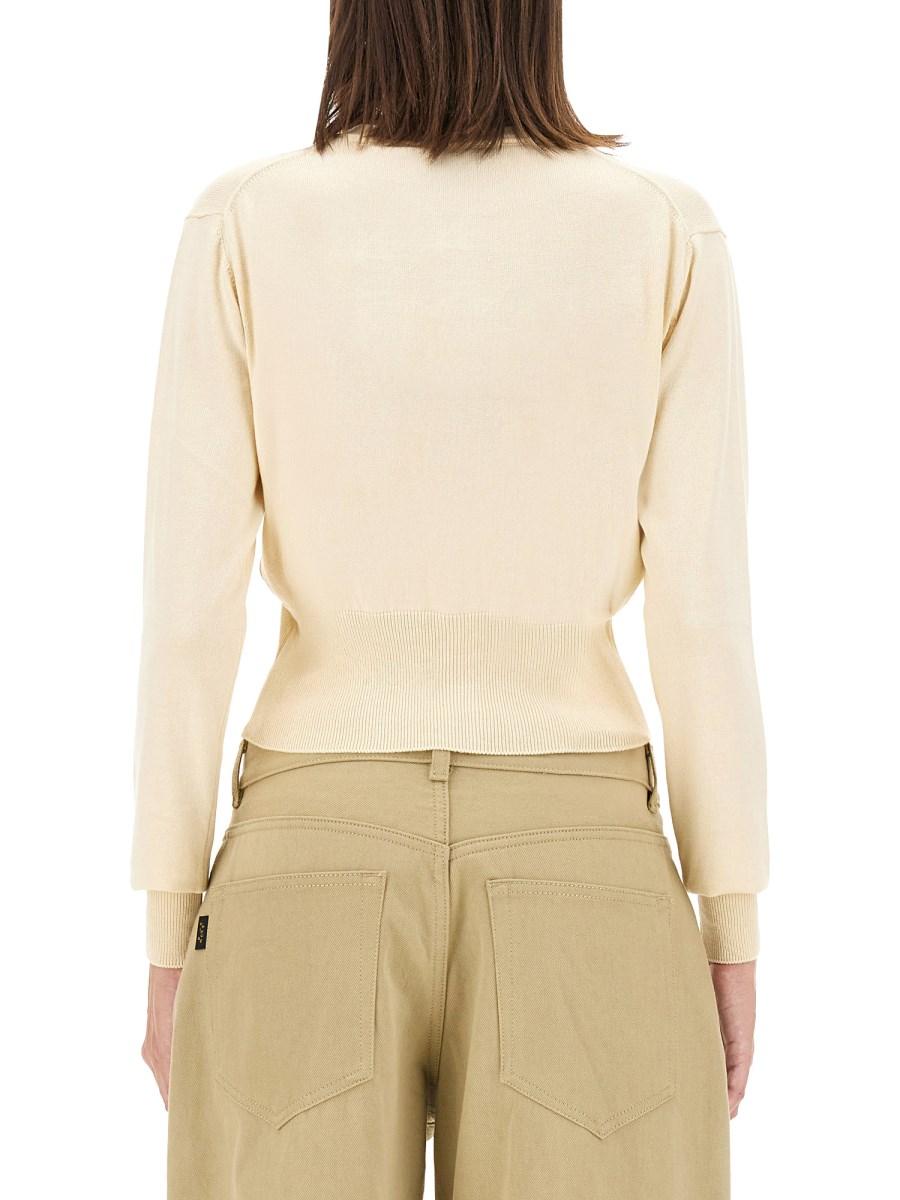 VIVIENNE WESTWOOD CARDIGAN BEA CROPPED IN COTONE E CASHMERE