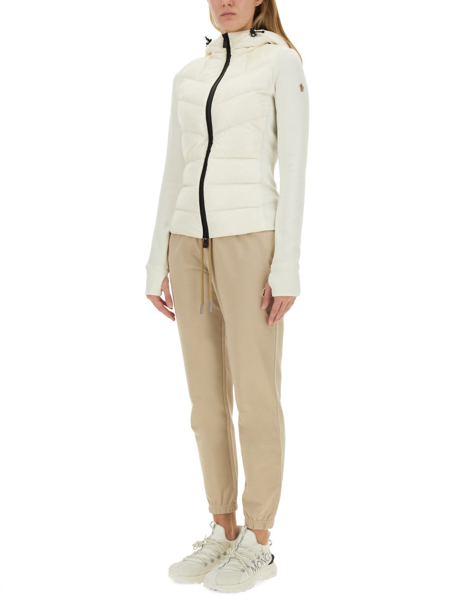 MONCLER GRENOBLE CARDIGAN CON CAPPUCCIO E IMBOTTITURA IN PILE POLAR STRETCH