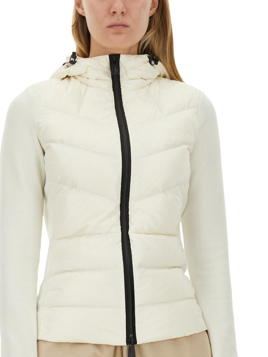 MONCLER GRENOBLE CARDIGAN CON CAPPUCCIO E IMBOTTITURA IN PILE POLAR STRETCH